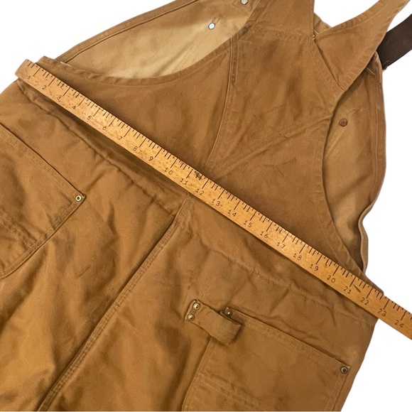Carhartt Bib Overalls R06 Mens Brown Quilt Lined Duck Canvas  46x32 Workwear - Picture 5 of 16